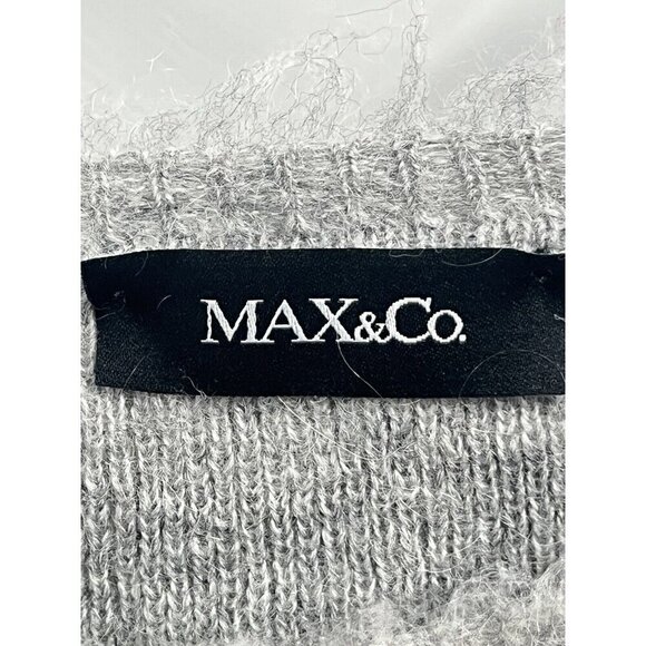 Max & Co Gray Crew Neck Crop Sweater Mohair Alpaca Sz Small - Picture 5 of 7
